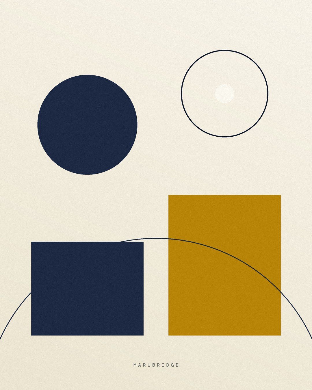 Abstract editorial graphic in the Marlbridge colour palette